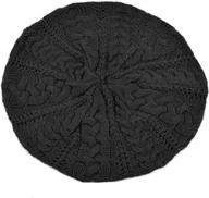 👒 bg soft lightweight crochet beret for women - solid color slouchy beanie hat, one size logo