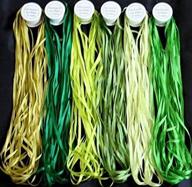 🧵 premium threadnanny 6 spools of silk ribbons - vibrant green tones - 60 mts x 4mm: luxurious craft thread logo