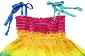img 2 attached to 🌸 Покажи свой стиль с платьями в стиле бохо для девочек - цветные безрукавные платья Карнавал на пляже с ожерельем!