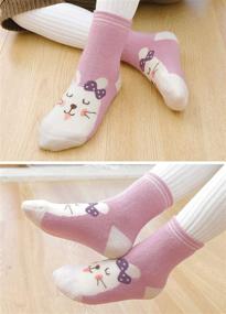 img 2 attached to 🧦 Носки из хлопка ZAKASA для девочек с милыми унікорнами и кроликами-комиксами для мальчиков - 5 пар / 1-11 лет: очаровательные и удобные носки для детей