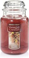 🍂 captivating aromas: yankee candle large jar candle, autumn wreath logo