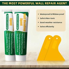 img 2 attached to 🔧 Tanzfrosch 4 Pack Wall Mending Agent: Ultimate Wall Repair Kit with Repair Cream, Scraper, Patch, Sandpapers - Safe & Effective Hole Filler Putty for Easy Wall Fixing