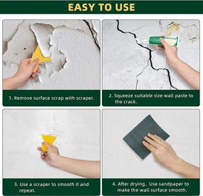 img 1 attached to 🔧 Tanzfrosch 4 Pack Wall Mending Agent: Ultimate Wall Repair Kit with Repair Cream, Scraper, Patch, Sandpapers - Safe & Effective Hole Filler Putty for Easy Wall Fixing