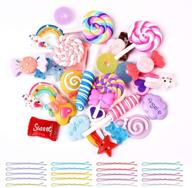 🌈 colorful 50pcs mixed slime charms with hair bobby pins: kawaii candy sweets lollipop assorted flatback resin embellishments for diy crafts, scrapbooking & hair clip decorations logo