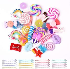 img 4 attached to 🌈 Colorful 50Pcs Mixed Slime Charms with Hair Bobby Pins: Kawaii Candy Sweets Lollipop Assorted Flatback Resin Embellishments for DIY Crafts, Scrapbooking & Hair Clip Decorations