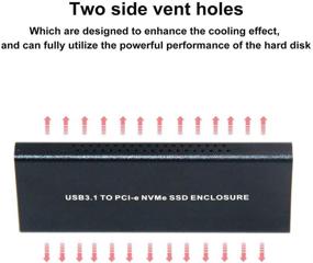 img 3 attached to Внешний корпус NVMe высокой скорости: PCIe M.2 2280 SSD с портом USB 3.1 Type-C, передача данных 10 Гбит/с 2-го поколения и кабель USB C