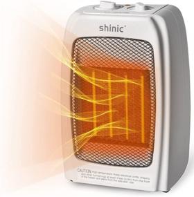 img 4 attached to 🔥 Shinic Indoor Portable Space Heaters - 1500W Electric Heater for Bedroom and Office, Ceramic Space Heater with Thermostat, Tip-Over and Overheat Protection, 1s Fast Heat, 1500W/750W/Fan