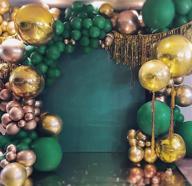 🎈 dark green and metallic gold balloon arch garland kit - 155pcs for birthday, gender reveal, baby shower, wedding, graduation, christmas, and holiday party decoration логотип