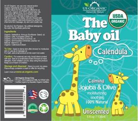 img 3 attached to 👶 US Organic Baby Oil with Calendula, Jojoba, and Olive Oil - Vitamin E Enriched, USDA Certified Organic, Gentle & Fragrance-Free, 5 fl. Oz