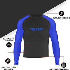 img 1 attached to 2022 Elite Sports Jiu Jitsu BJJ Rash Guard for Men - Full Sleeve Compression Rash Guard for No Gi MMA with Ranking Options