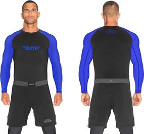 img 3 attached to 2022 Elite Sports Jiu Jitsu BJJ Rash Guard for Men - Full Sleeve Compression Rash Guard for No Gi MMA with Ranking Options