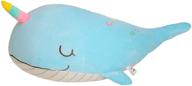 🐋 krisphily soft plush toy whale pillow - stuffed marine animal narwhal cetacean pillow in blue (22 inch) logo