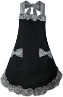 🍰 rbenxia women's apron with pockets - adjustable bib apron for cooking, crafting, gardening - long ties & convenient storage - black cake apron logo