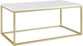 img 2 attached to 🪑 Walker Edison Modern Marble and Metal Frame Open Rectangle Ottoman Table, 42 Inch, Marble & Gold - Perfect Coffee Accent for Living Room