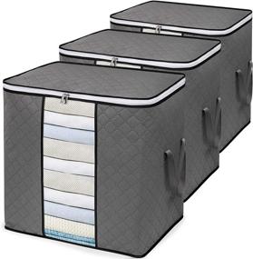 img 4 attached to 🗄️ Aedla&amp;Aller Closet Organizers and Storage Bag: Maximize Space with 110L Capacity for Blankets, Comforters, Bedding, and Clothes Storage