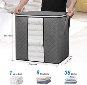 img 3 attached to 🗄️ Aedla&amp;Aller Closet Organizers and Storage Bag: Maximize Space with 110L Capacity for Blankets, Comforters, Bedding, and Clothes Storage