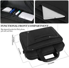 img 2 attached to 👜 15.6 Inch Laptop Bag: Stylish and Durable Office Briefcase for Men and Women - Water Resistant Shoulder Messenger Bag for Notebook Computer MacBook Acer HP Dell, Black
