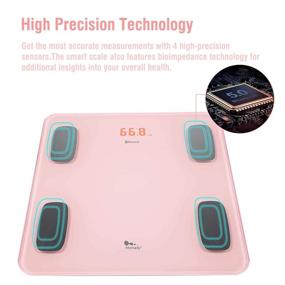 img 1 attached to Himaly Smart BMI Scale Digital Bathroom Wireless Weight Scale with 📱 Body Composition Analysis, Smartphone App Sync via Bluetooth, 180KG/400 lbs - Pink