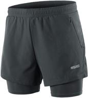 arsuxeo men's 2-in-1 running shorts with zipper pocket b202 - breathable and versatile! logo