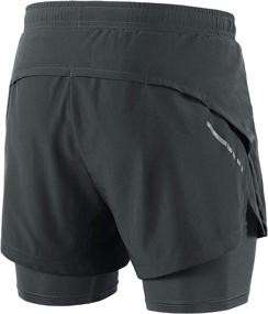 img 1 attached to ARSUXEO Men's 2-in-1 Running Shorts with Zipper Pocket B202 - Breathable and Versatile!