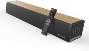 img 4 attached to 🔊 BESTISAN 60 Watt Sound Bar with Unique Oak Finish Design & Deep Bass - Perfect for TV, 3 Equalizer Modes, Bluetooth 5.0, Wall Mountable