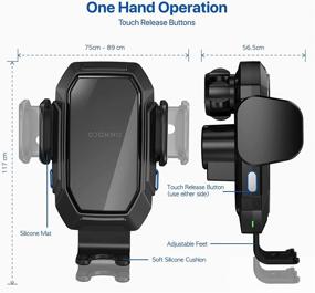 img 3 attached to 🔌 OCOMMO Беспроводное автомобильное зарядное устройство: Ультимативное авто-зажимное крепление мощностью 15 Вт для iPhone 11, Samsung Galaxy и смартфонов Qi.