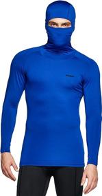 img 4 attached to TSLA Men's Long Sleeve Workout Shirts Hoodie with Mask: Cool, Dry Fit UPF 50+ Sports Compression