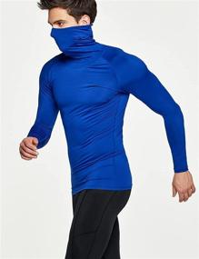 img 2 attached to TSLA Men's Long Sleeve Workout Shirts Hoodie with Mask: Cool, Dry Fit UPF 50+ Sports Compression