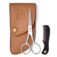 premium beard and mustache scissors with comb - achieve precision facial hair trimming with durable stainless steel blades logo