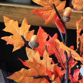 img 2 attached to Maple Tree Tabletop Lighted Decoration with 24 LEDs - Battery Operated, Perfect for Thanksgiving, Fall, and Autumn Decor - Maple Leaves and Acorn - Ideal for Indoor Home Bedroom