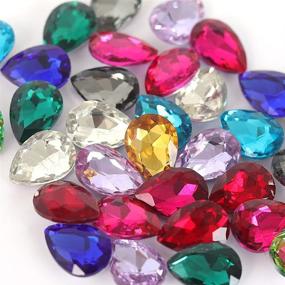 img 2 attached to Crystal Teardrop Rhinestones Pointback Jewelry Sewing