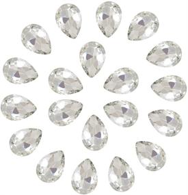 img 4 attached to Crystal Teardrop Rhinestones Pointback Jewelry Sewing