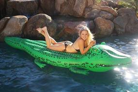 img 3 attached to GoFloats BigAl' Giant Inflatable Alligator: Top-Quality, 🐊 Over 11' Long Fun for Adults and Kids