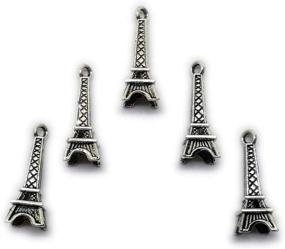 img 2 attached to 🗼 10pcs Antique Silver 3D Eiffel Tower Pendant Charms 23mm (S) for Jewelry Making - Beading Station