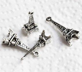 img 1 attached to 🗼 10pcs Antique Silver 3D Eiffel Tower Pendant Charms 23mm (S) for Jewelry Making - Beading Station