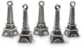 img 3 attached to 🗼 10pcs Antique Silver 3D Eiffel Tower Pendant Charms 23mm (S) for Jewelry Making - Beading Station