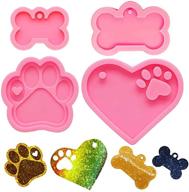 🐾 fuyakeji silicone resin molds for dog tag - paw, bone, heart keychain (set of 4) logo