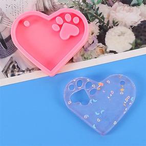 img 2 attached to 🐾 FUYAKEJI Silicone Resin Molds for Dog Tag - Paw, Bone, Heart Keychain (Set of 4)