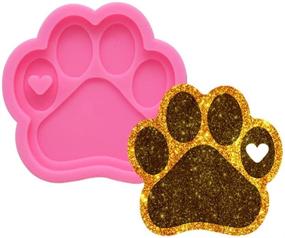 img 3 attached to 🐾 FUYAKEJI Silicone Resin Molds for Dog Tag - Paw, Bone, Heart Keychain (Set of 4)