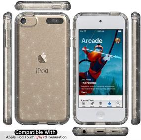 img 3 attached to 💎 Блестящий прозрачный чехол Cyberowl для iPod Touch 7 для девочек - передовой защитный силиконовый чехол для Apple iPod Touch 5-го 6-го 7-го поколения с дизайном кристаллов