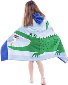 img 3 attached to 🏖️ Copinkco Hooded Beach Towel for Kids - 30 X 50 Inches Large Bath Towel Blanket for Travel, Swimming, Camping, and Picnic - Seagull Alligator Design