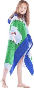 img 2 attached to 🏖️ Copinkco Hooded Beach Towel for Kids - 30 X 50 Inches Large Bath Towel Blanket for Travel, Swimming, Camping, and Picnic - Seagull Alligator Design