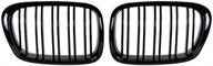 anzio gloss black double slat line front kidney grill front grille for bmw 5 series e39 520 523 525 528 530 535 540 m5 97-03 logo