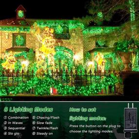 img 3 attached to Outdoor Christmas Lights 500 LED 197Ft Long String Light Mains Powered 8 Modes Clear Wire Plug In Waterproof Fairy Lights For Home Garden Yard HolidayThanksgiving Day Wedding Tree Decorations(Green)