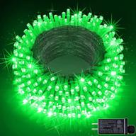 outdoor christmas lights 500 led 197ft long string light mains powered 8 modes clear wire plug in waterproof fairy lights for home garden yard holidaythanksgiving day wedding tree decorations(green) logo