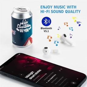 img 2 attached to 🎧 Беспроводные наушники высокого качества с сенсорным управлением и Bluetooth 5.1 - белые