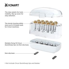 img 3 attached to 🔧 Xinart Cricut Maker Blades and Tool Organizer Holder - White Storage Case for QuickSwap Tip, Explore DeepCut Blade, and Accessories