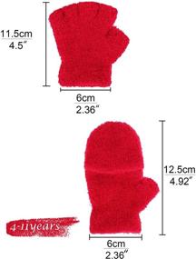 img 1 attached to 🧤 Convertible Fingerless Gloves Mittens for Girls' Accessories - Perfect Pairing!