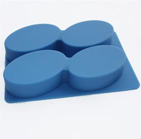 img 3 attached to 🧼 4-Cavity Oval Basic Glossy Soap Lotion Bar Silicone Mold - Ideal for Homemade Supplies, Each Cell 4.5oz