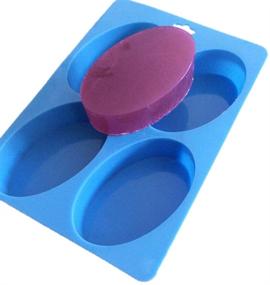 img 4 attached to 🧼 4-Cavity Oval Basic Glossy Soap Lotion Bar Silicone Mold - Ideal for Homemade Supplies, Each Cell 4.5oz